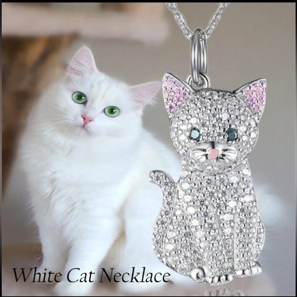 Cubic Zirconia Cat Necklace - Picture 4 of 8